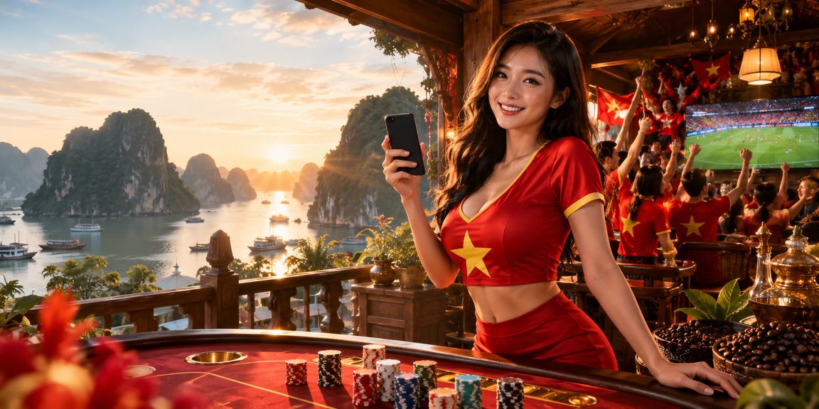 Vịnh Hạ Long gắn với bối cảnh người hâm mộ bóng đá Việt Nam đọc u99